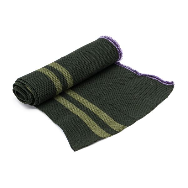 Подвяз средней плотности с полосками (100% полиэстер), 1*1, высота 14см (7см*2), длина 70-73см (8114/8116 т.хаки со св.хаки полосками)