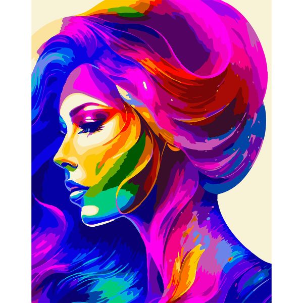 Картина по номерам Cristyle, Радужная девушка, 40х50 см