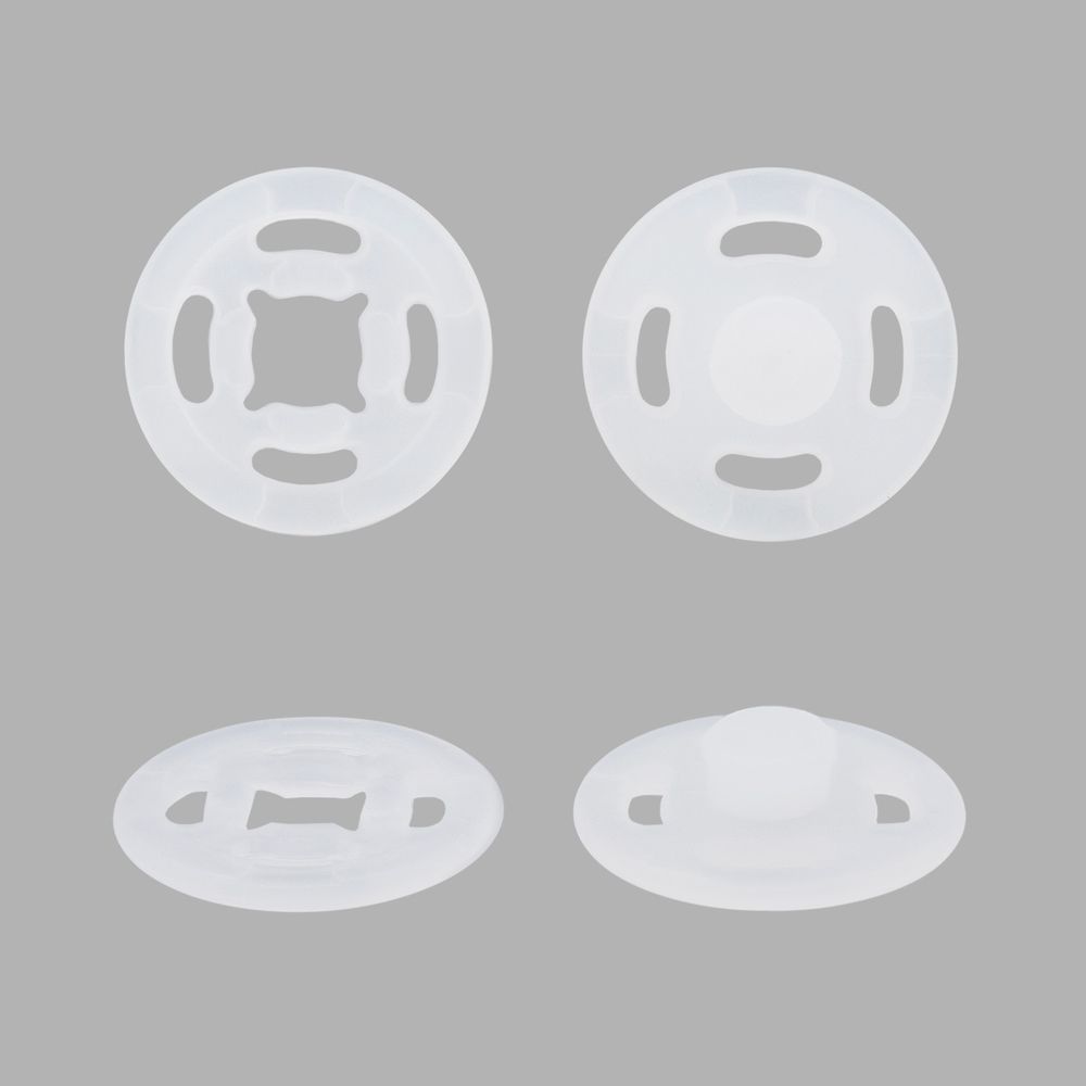 Кнопка пришивная нейлон 15 мм, прозрачный, 6 шт, Pony, 77904