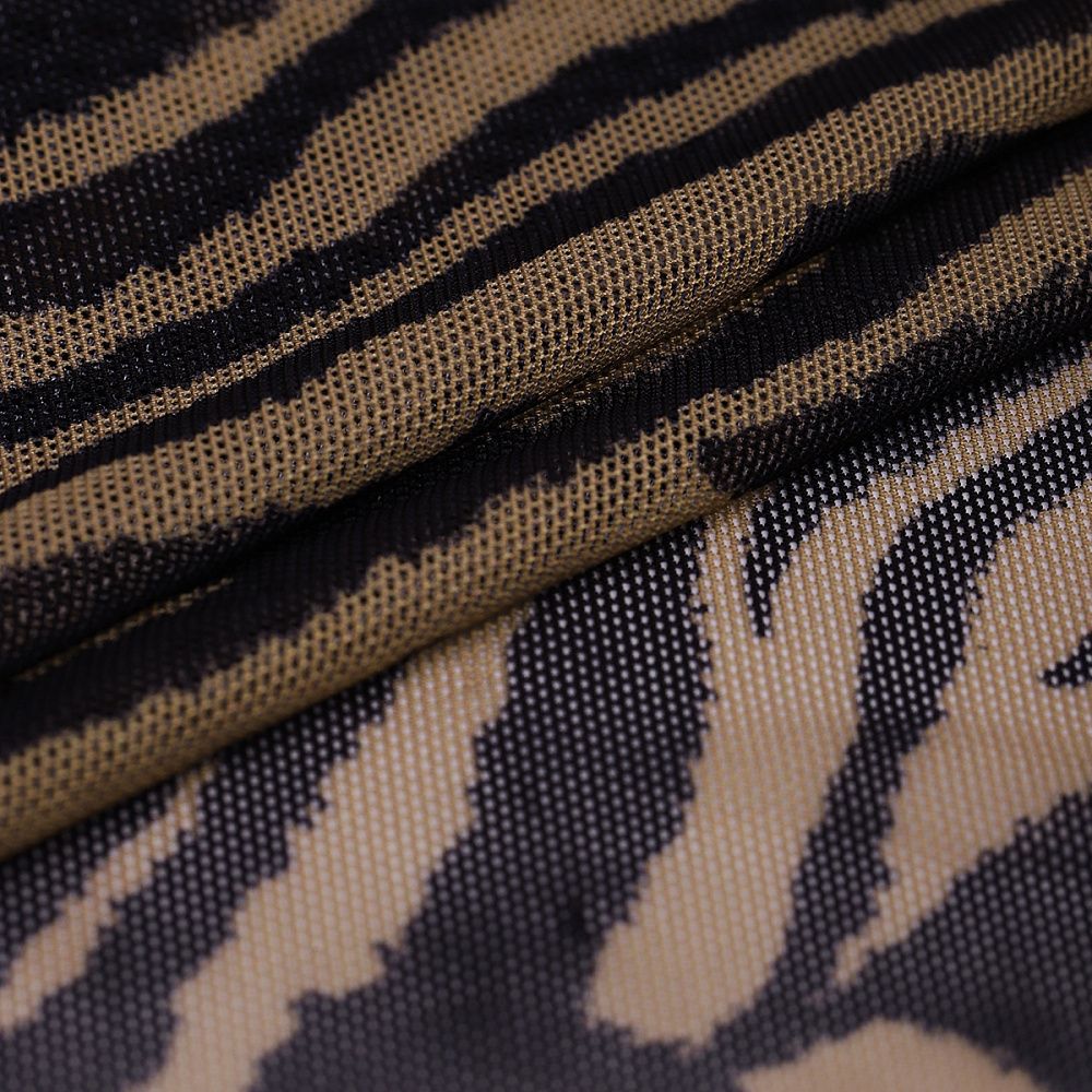 Сетка бельевая эластичная 100 г/м², шир.160 см / 3 метра, принт Зебра, цв.беж+черный /SZ025816.02/