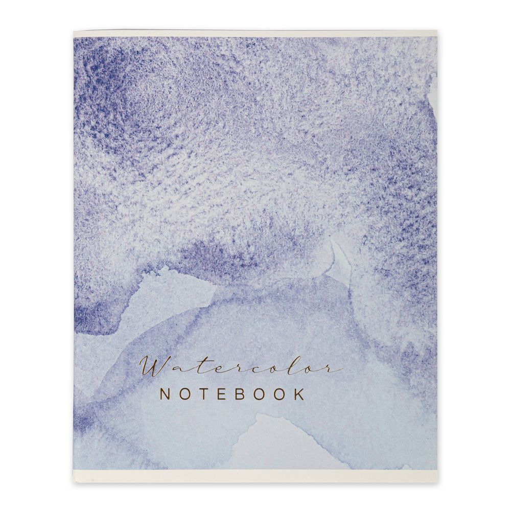 Тетрадь Watercolor A5 96 л. на скобе 60 г/м², 6 шт, клетка, SVT 960421 04 синий, Светоч