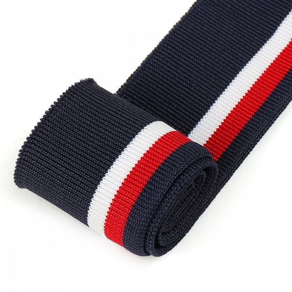 Подвяз (довяз) трикотажный 3.5х80 см, т.синий с белой и красной полосами, 100% п/э, 5 штук