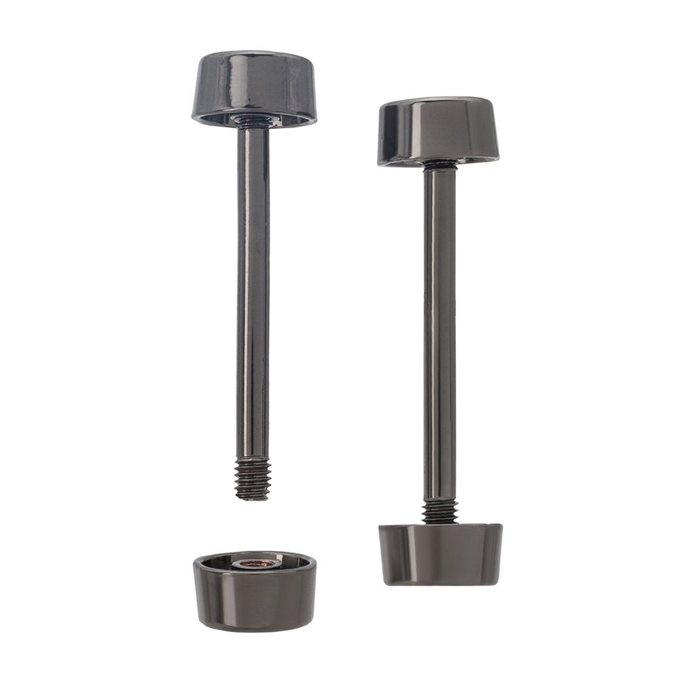 Шпилька для сумки 26/10 мм с таблеткой ⌀10 мм, металл, черный никель, 10 шт