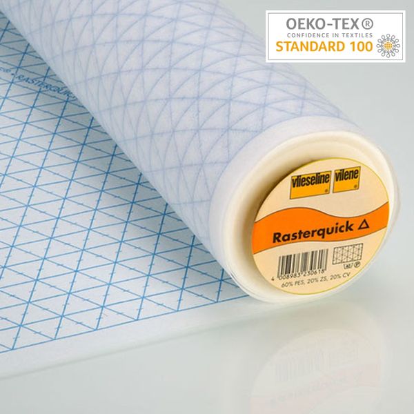 Флизелин неклеевой для пэчворка треугольник 50 г/м², 90 см / рул. 15 метров, 53256621 белый, Vlieseline Rasterquick Dreieck
