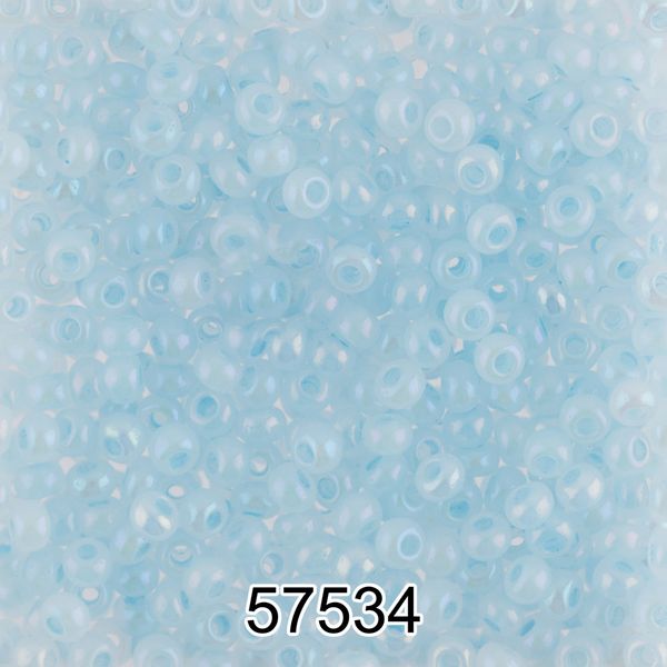 Бисер Preciosa 10/0 (2.3 мм), 500 г, 57534 (Ф070) голубой/меланж