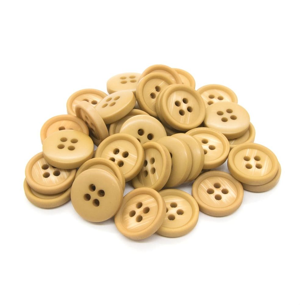 Пуговицы 4 прокола 24L (15мм), (Beige (бежевый)), 36 шт