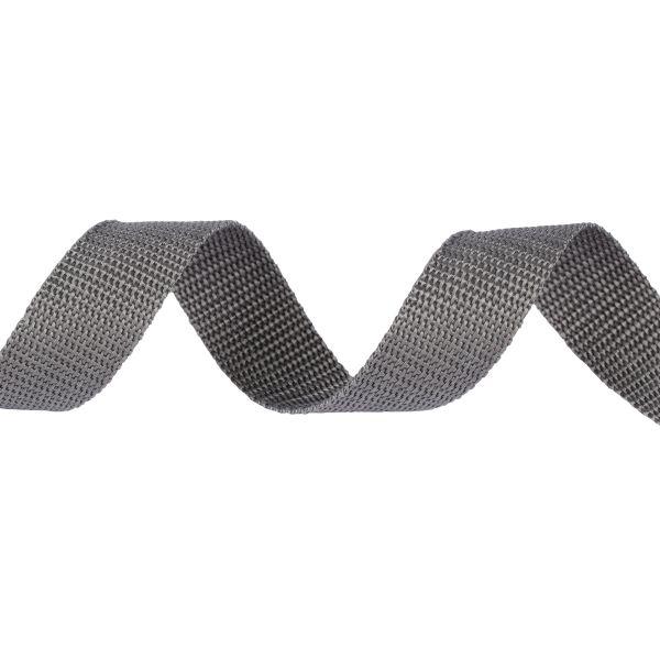 Стропа (ременная лента) 25 мм / 25 метров, толщ. 1.29 мм, [16.6 г/пог.м], 100% п/п, серый, Gamma С3870Г17