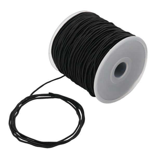 Резинка шляпная (шнур эластичный) ⌀1.5 мм / 100 метров, 0370-0301, черный
