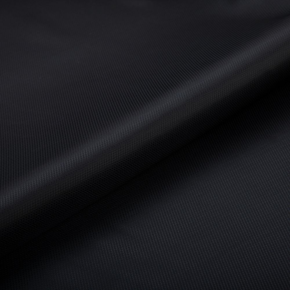 Ткань подкладочная (таффета) с рисунком 96 г/м², 100х145 см, 100 черный (мелкий рубчик), Gamma JTR