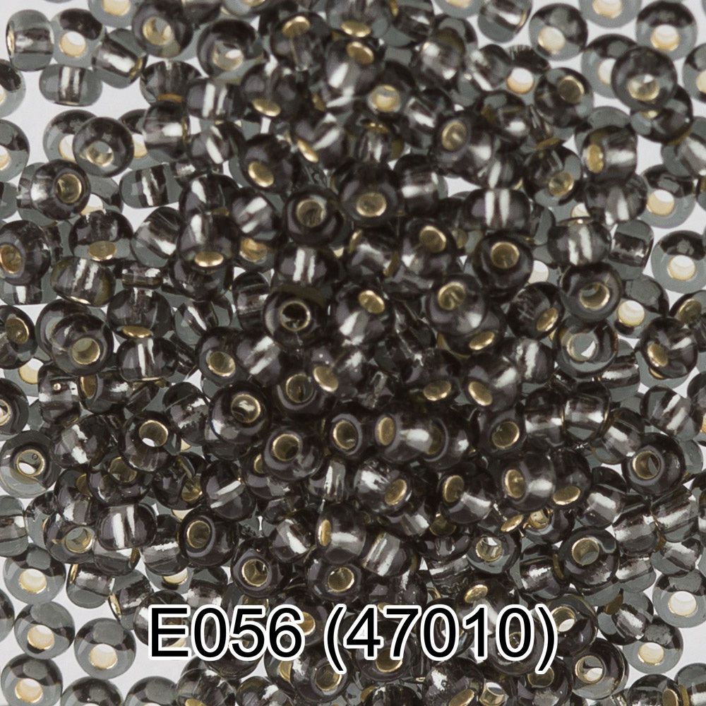 Бисер Gamma 10/0 (2.3 мм), 150 г (10х5 г), E056 серый, 47010, круглый 5