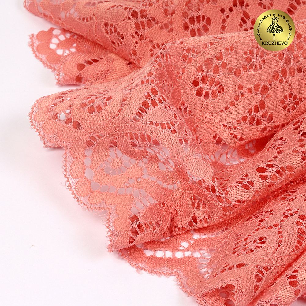 Кружево бельевое эластичное 180 мм / 3 метра, TBY.L1672, цв.154 розовый персик, Kruzhevo