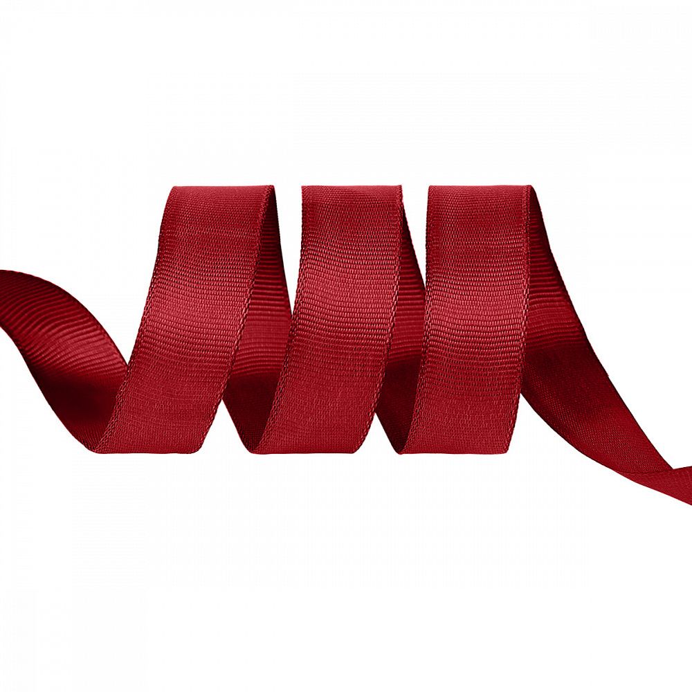 Лента репсовая (в рубчик) 20.0 мм / 22.8±1 метра, 260 бордовый, Magic4Hobby