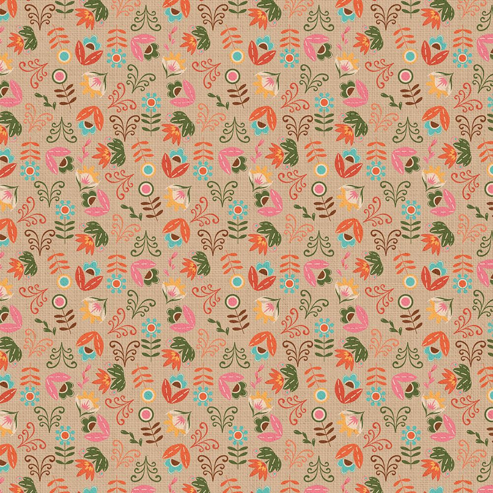 Ткань для пэчворка Peppy Лесные жители, отрез 50х55 см, 146 г/м², ЛЖ-13 бежевый, Peppy