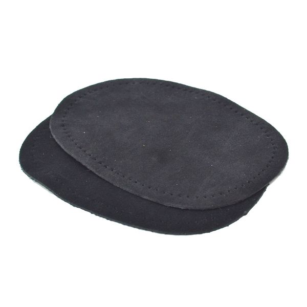 Заплатка, замша, овал средний 10х14см с перфорацией, 2 шт в уп, 100% кожа, 22 т.синий