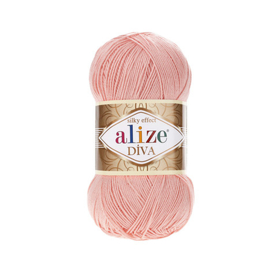 Пряжа Alize (Ализе) Diva / уп.5 мот. по 100 г, 350м, 145 светлая-пудра A