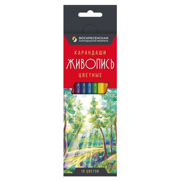 Набор цветных карандашей JIV-CP-1018 заточенный 8х18 цв, Набор цветных карандашей JIV-CP-1018 заточенный 8х18 цв, ВКФ JIV-CP-1018