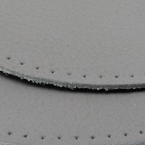 Заплатки пришивные из кожи, овал 8х10,9см с перфорацией, 2 шт, 100% кожа, 07 серый, 9124