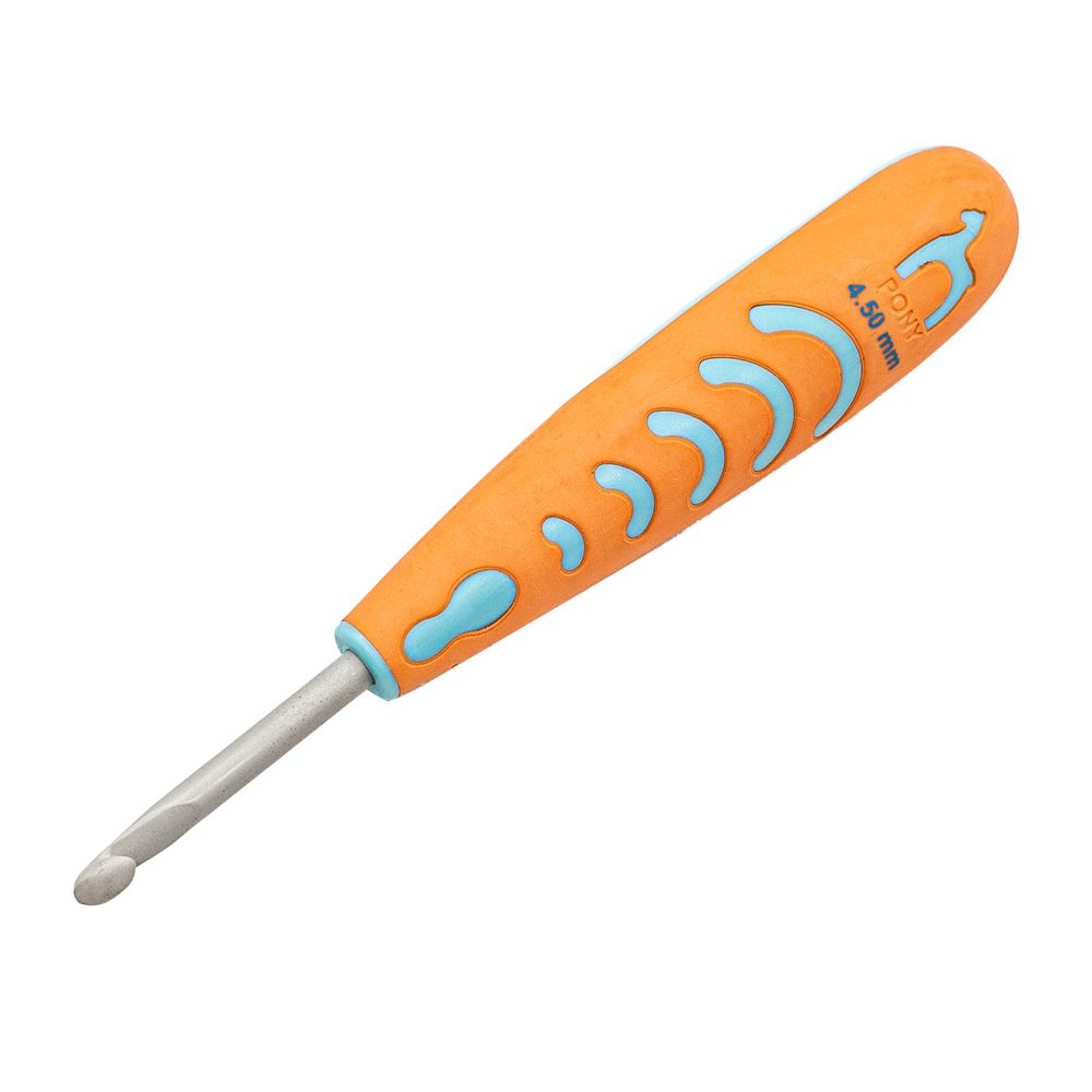 Крючок для вязания ⌀4,5 мм, 13 см, алюминий, с эргономичной ручкой, Pony