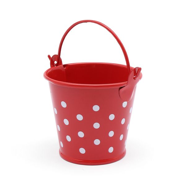 Ведро в горошек 6х5,3см (красный), AR004-1