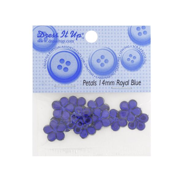 Кабошон декор подарков Цветы 14 мм, 15 шт, королевский синий, Dress it up