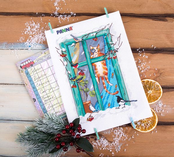 Набор для вышивания нитками Panna, Орнитолог, 18,5х24 см