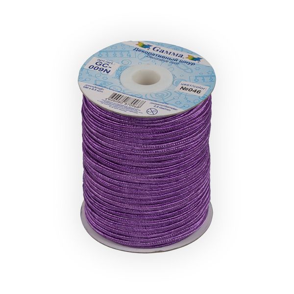 Шнур сутажный ⌀2.5 мм, 100 м, 046 лиловый, Gamma GC-009N
