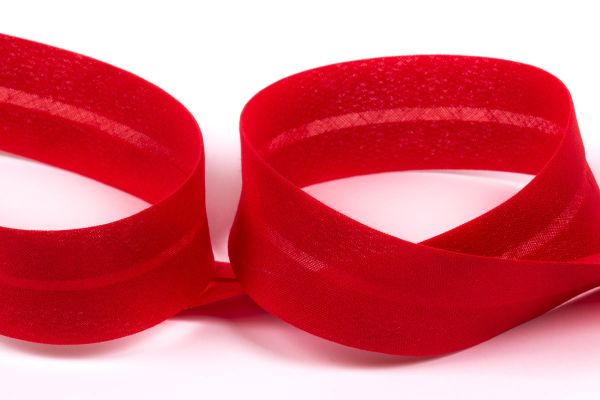 Косая бейка хлопковая 30 мм / 25 метров, 030 алый, Gamma GK-30C