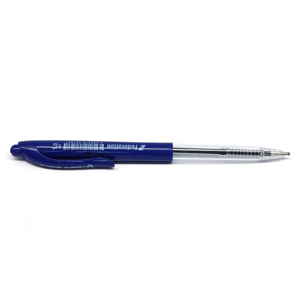 Ручка шариковая автоматическая Federation полупрозрачный корпус синяя 1,0мм, LAMARK642, 50 шт