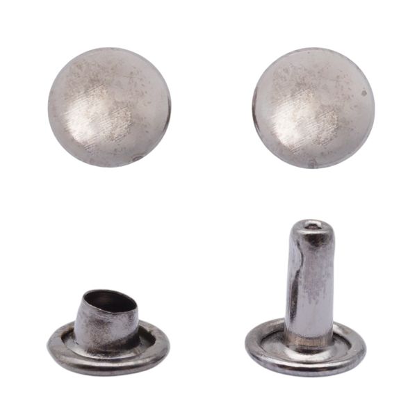 Хольнитены двухсторонние ⌀6 мм, h=6 мм, сталь, New Star №0, цв.чер.никель, ≈100 шт