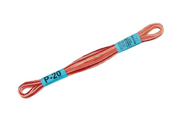 Мулине Gamma меланж, цв.Р-20 охра-бл.розовый, 12 мотков по 8 метров