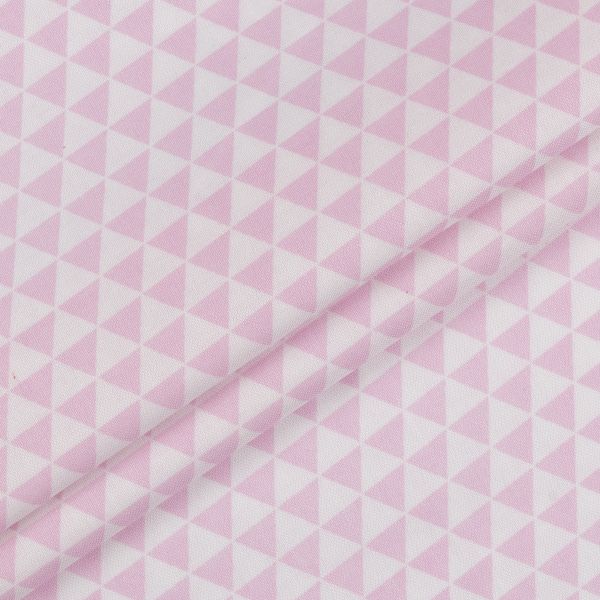 Ткань для пэчворка Peppy Бабушкин сундучок, отрез 50х55 см, 140 г/м², БС-45 треугольники розовый, Peppy