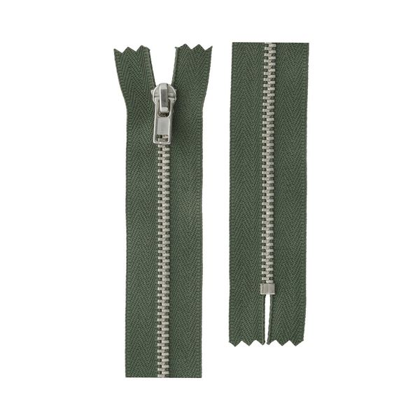 Молния металл Т3 (3 мм) 1 зам., н/раз., 16 см, никель, 315 хаки, ZIP 3N Gamma, 10 шт