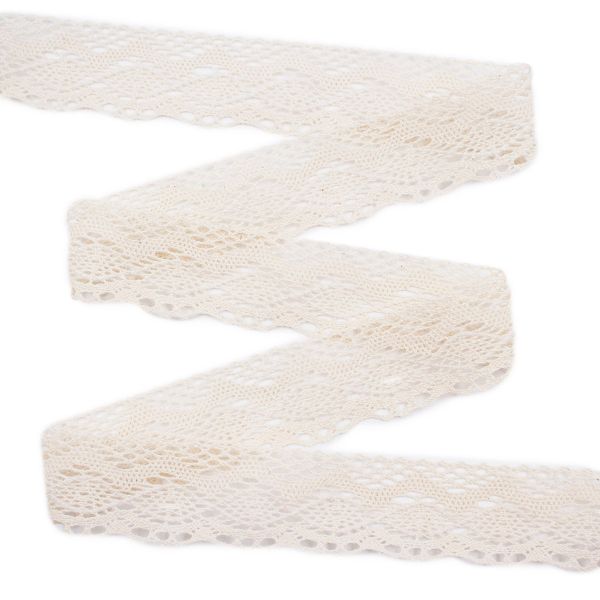 Кружево вязаное (тесьма) 38 мм / 25 метров, рис.38.01.054 (суровый), С3749Г17