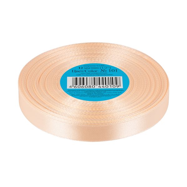 Лента атласная 1-сторонняя 12.0 мм / 33±2 метра, 101 бл-оранжевый, Gamma