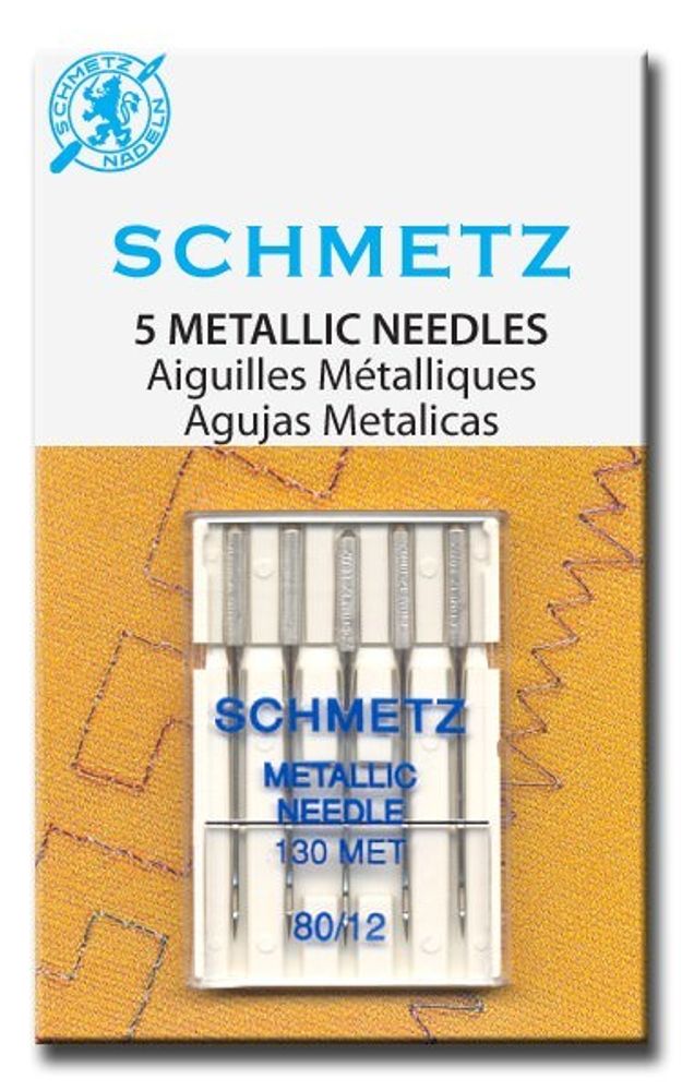 Иглы для швейных машин для металлизированных нитей Schmetz 130 MET NM 80, уп. 5 игл