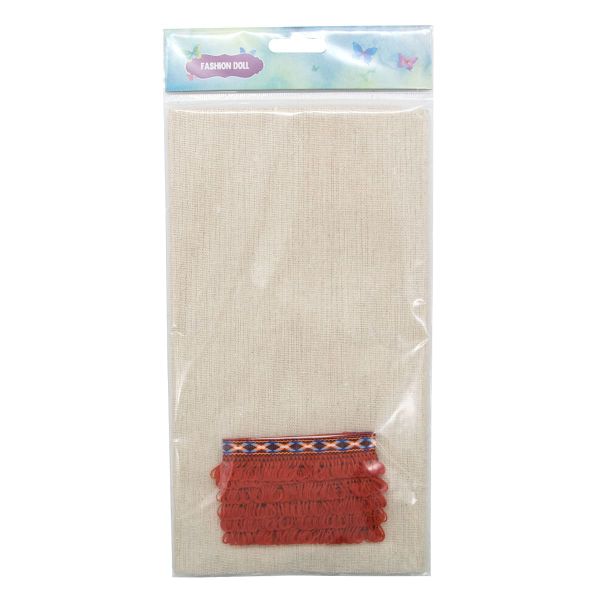 Ткань для рукоделия в наборе с тесьмой жаккард -бахрома 50х50см+1м (21947/34113 красный) 29501