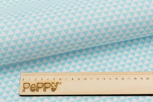 Ткань для пэчворка Peppy Бабушкин сундучок, отрез 50х55 см, 140 г/м², БС-44 треугольники голубой, Peppy
