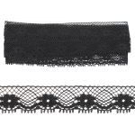 Кружево гипюр (плетёное) 17 мм 6,8 м, ±4 см, WL-60, черный