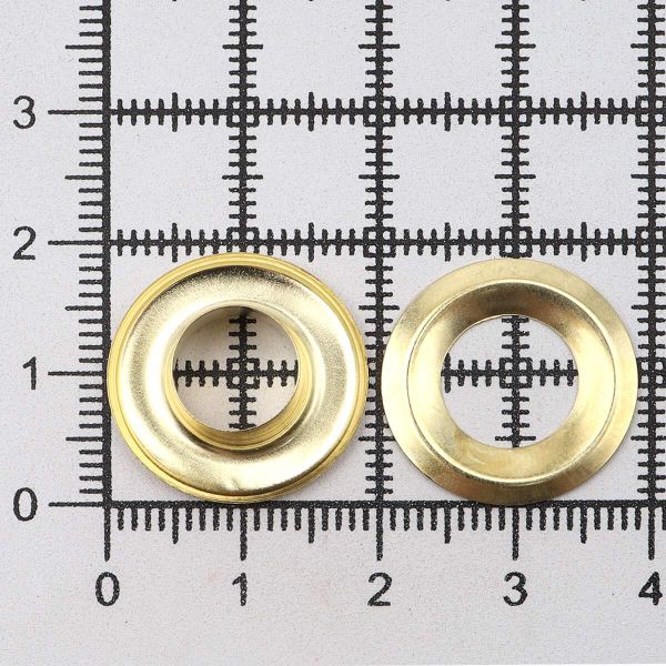 Люверсы металл ⌀_9.2 мм (внутр.), №24, сталь, золото, 100 шт, New Star