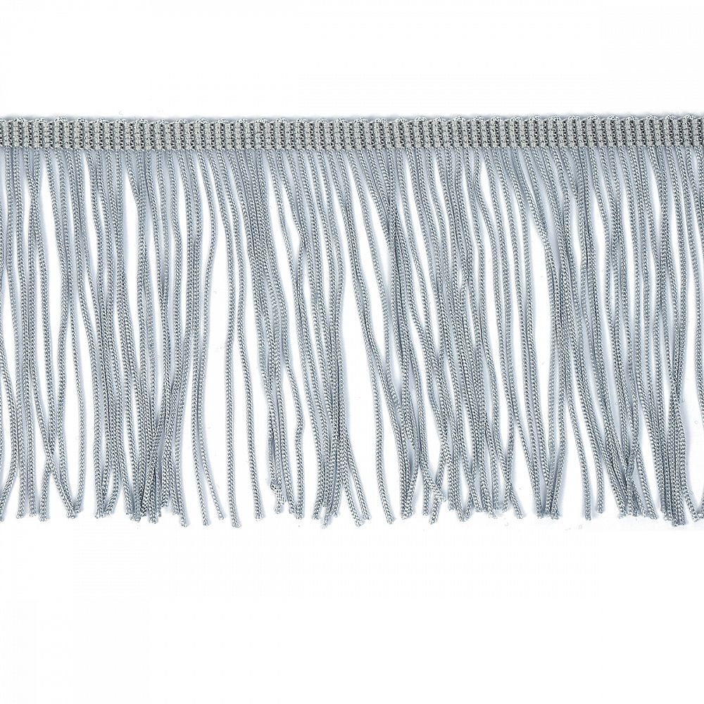 Бахрома отделочная широкая 150.0 мм / 4.5 метра, цв.серебро