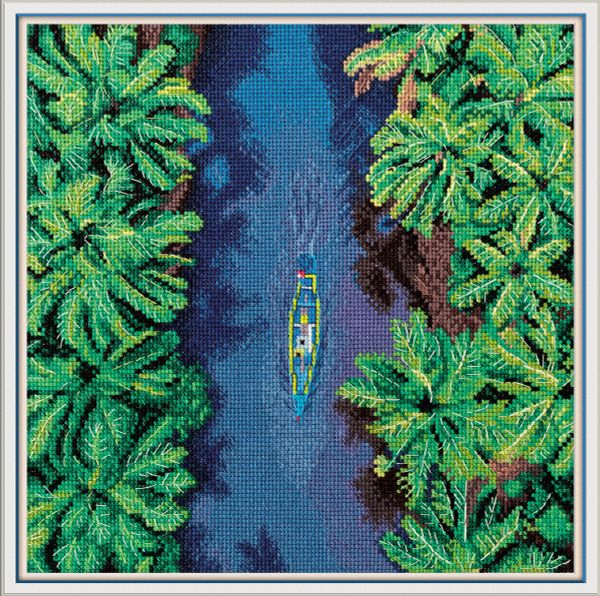 Набор для вышивания нитками Panna PS-7481, Путешествие по тропикам, 22.5х21 см