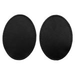Заплатки пришивные из кожи, овал 8х10,9см с перфорацией, 2 шт, 100% кожа, 01 черный, 9124