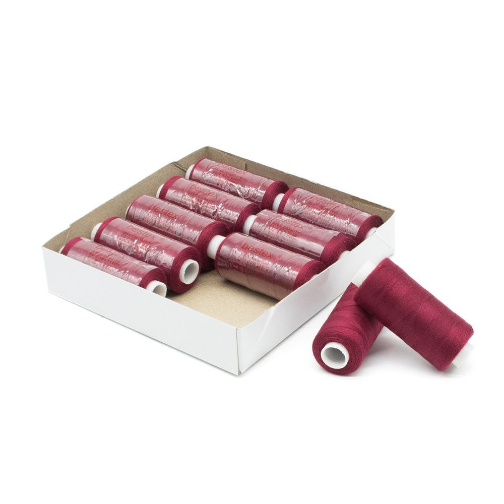 Нитки швейные бытовые Bestex 40/2, 365 м (400 ярд) / 10 кат., 246 вишневый