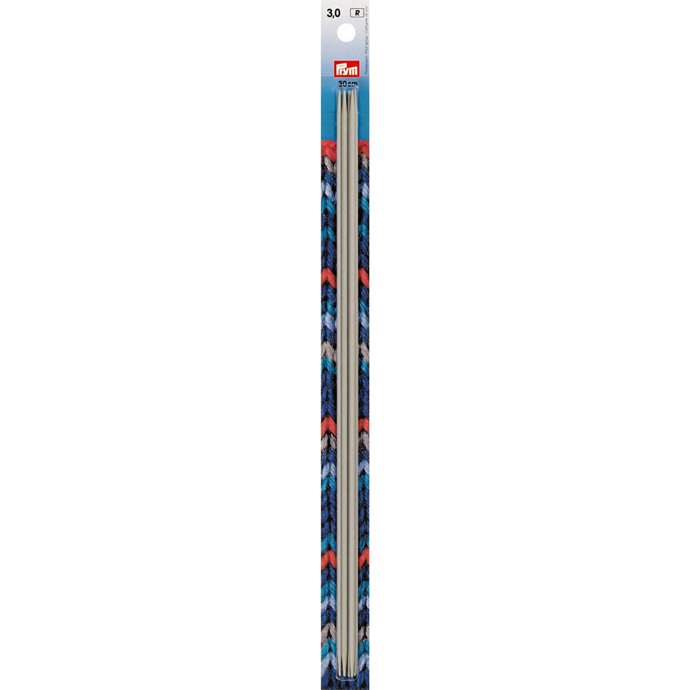 Спицы чулочные ⌀3.0 мм, 30 см, 5 шт, с острием на обоих концах, Prym 191557