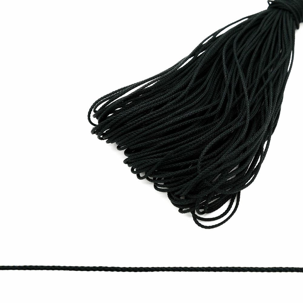 Шнур плетеный 1.5 мм / 100 метров, 005 черный