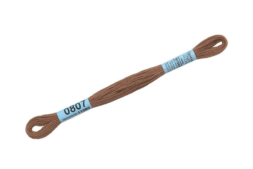 Мулине Gamma 100% хлопок, цв.0807 св.коричнев., 24 мотка по 8 метров