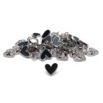 Пуговицы на ножке фигурная Сердце 20L (13мм), металл (Navy/S (синий/серебро)), MEs-2012, 36 шт