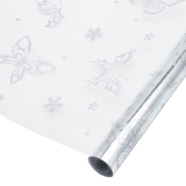 Пленка Летящие Бабочки, серебро, 70 см / 9.14±5% метра