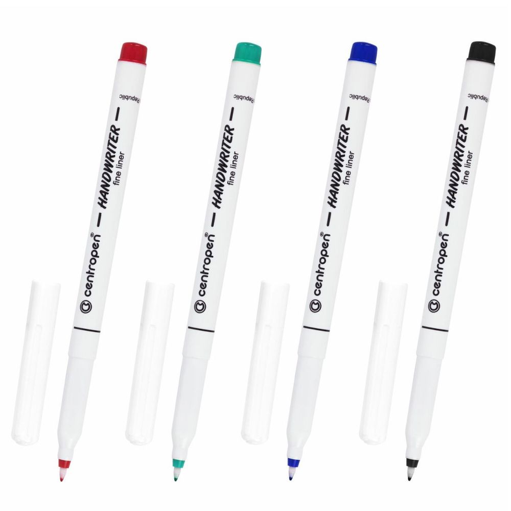 Ручки капиллярные (линеры) Handwriter 0.5 мм, 4 цвета 2551/4 мм, 2551/4, Centropen 2551/4
