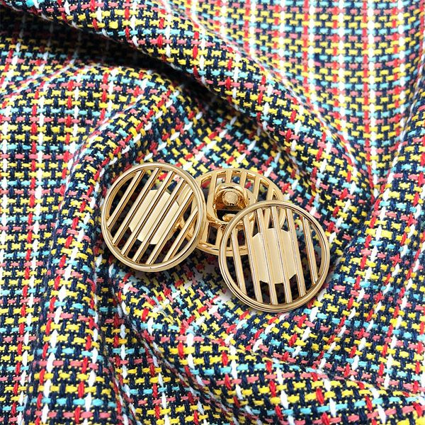 Пуговицы на ножке металлические 24L=15мм, С-MP37 цв.золото, 10 шт